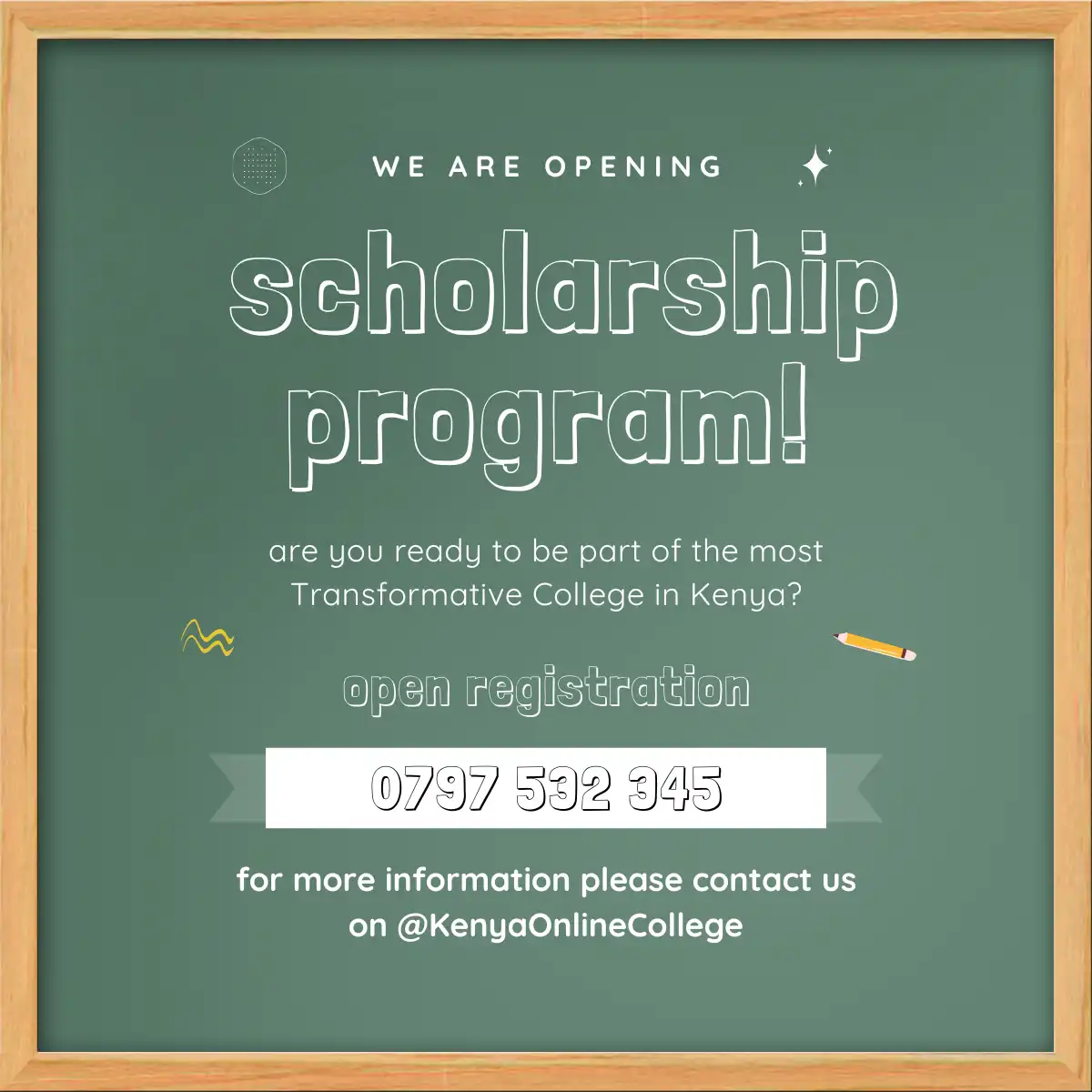 Kenya Online College Scholarship